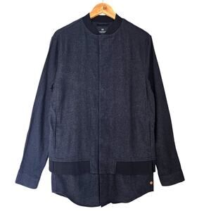 Scotch and Soda Mens Bomber Jacket Style Shirt Size S Navy Cotton Snap Button